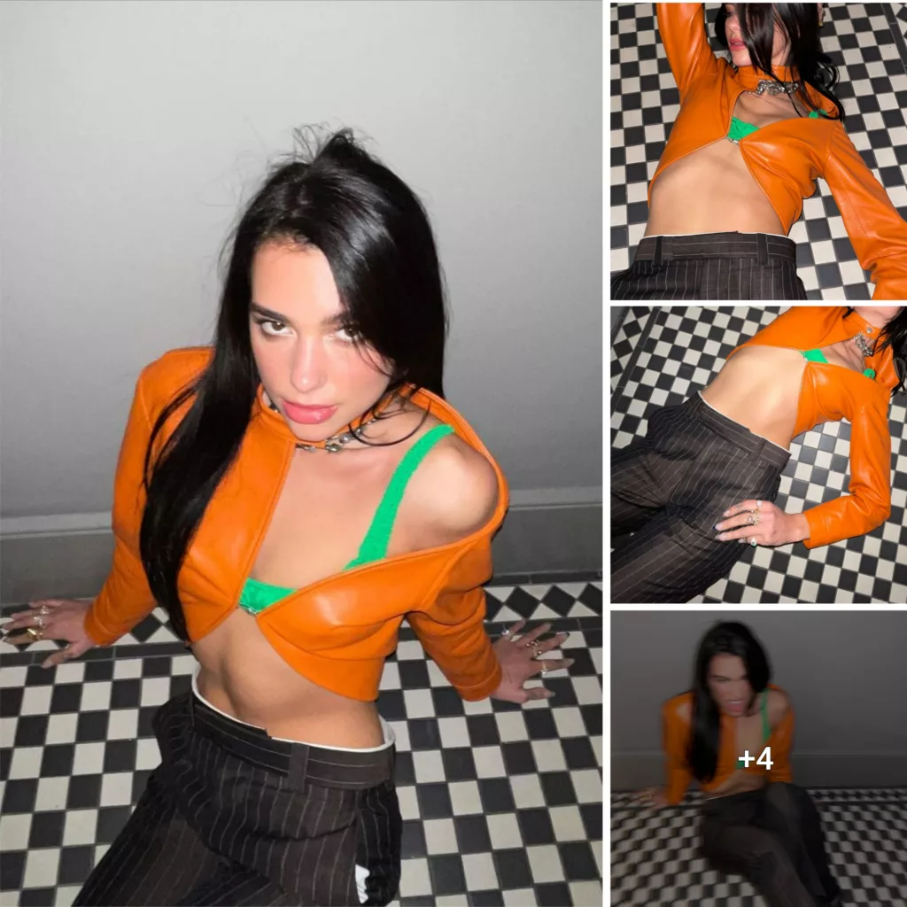Dua Lipa Flaunts Toned Midriff in Vibrant Neon Orange Crop Top During PH๏to Shoot