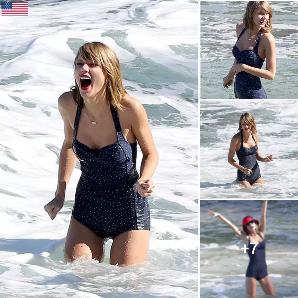 “Taylor Swift radiates confidence in a chic one-piece swimsuit, flaunting her stunning figure”