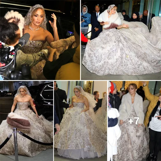 Celebrity Style: Jennifer Lopez Stuns in Lavish Bridal Gown for Romantic Comedy “Say I Do” Filming in NYC at 50